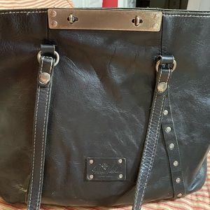 Patricia Nash black leather tote in excellent condition